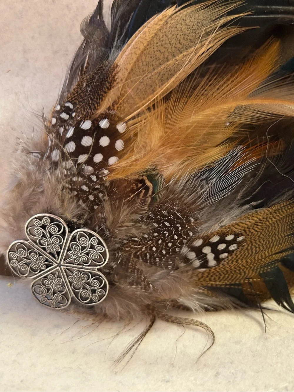 The Amelia Feather Accent Hat Pin
